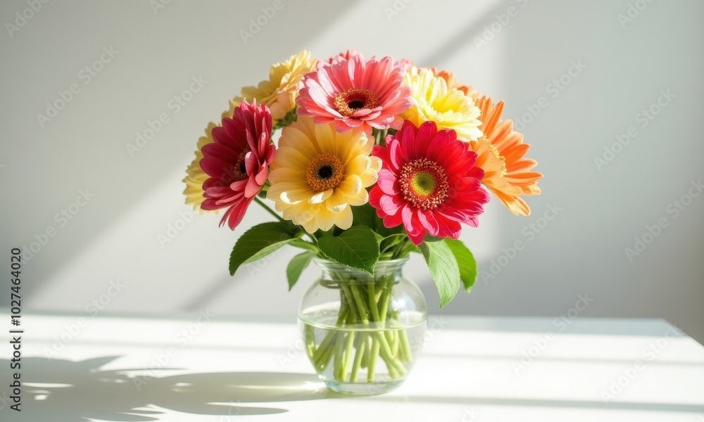 A floral bouquet with roses, gerberas, and greenery. A floral bouquet with roses, gerberas, and greenery.