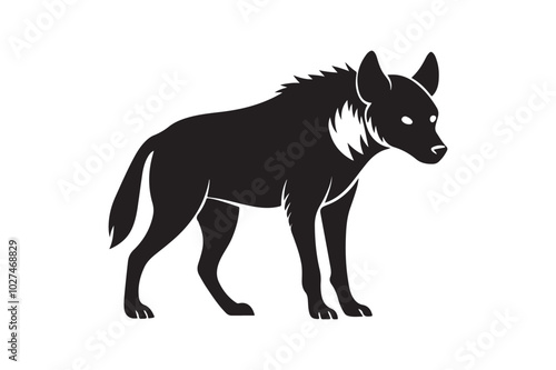 Fierce Hyena Silhouette Vector – High-Quality Printable Graphic for Merchandise & Décor photo