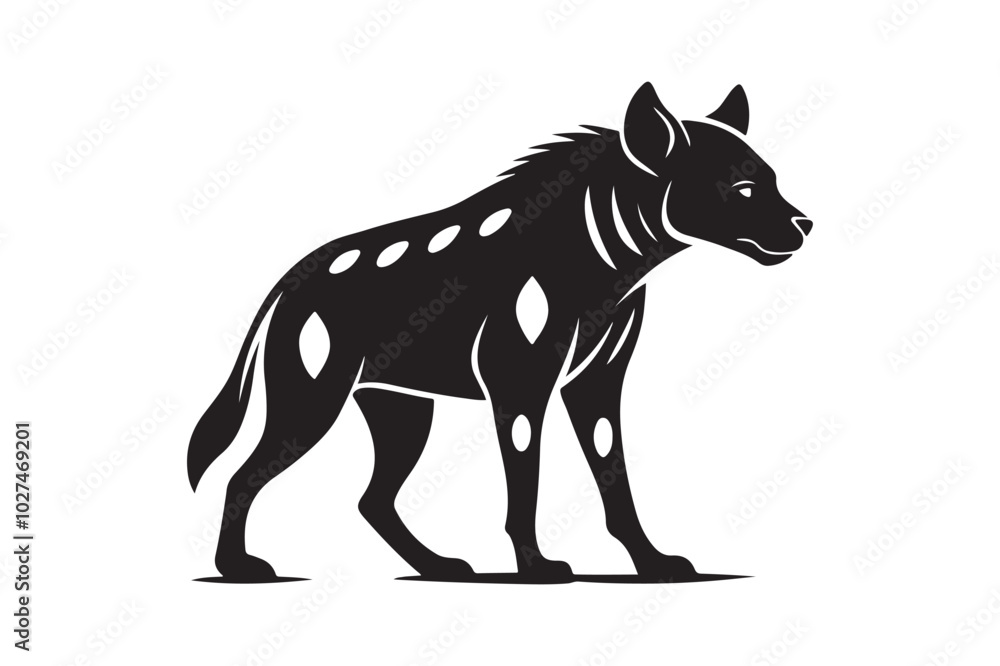 Fierce Hyena Silhouette Vector – High-Quality Printable Graphic for Merchandise & Décor