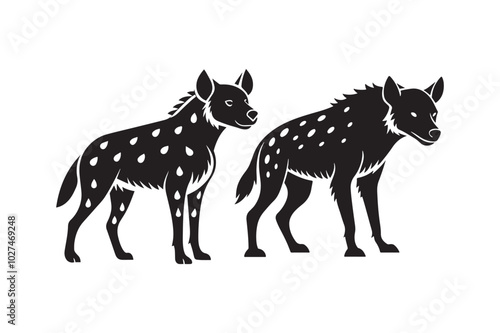 Fierce Hyena Silhouette Vector – High-Quality Printable Graphic for Merchandise & Décor photo