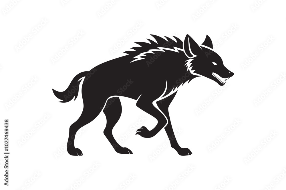 Fierce Hyena Silhouette Vector – High-Quality Printable Graphic for Merchandise & Décor Fierce Hyena Silhouette Vector – High-Quality Printable Graphic for Merchandise & Décor