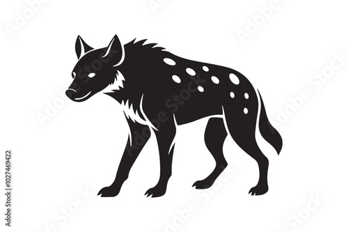 Fierce Hyena Silhouette Vector – High-Quality Printable Graphic for Merchandise & Décor photo