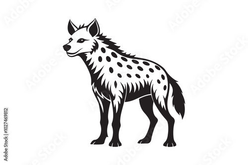 Fierce Hyena Silhouette Vector – High-Quality Printable Graphic for Merchandise & Décor photo