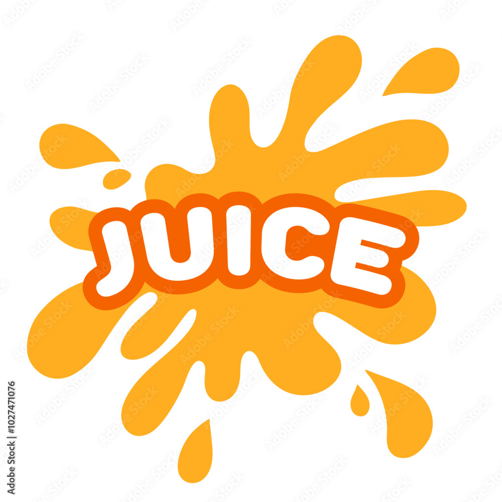 Obraz premium Juice inscription with liquid splash
