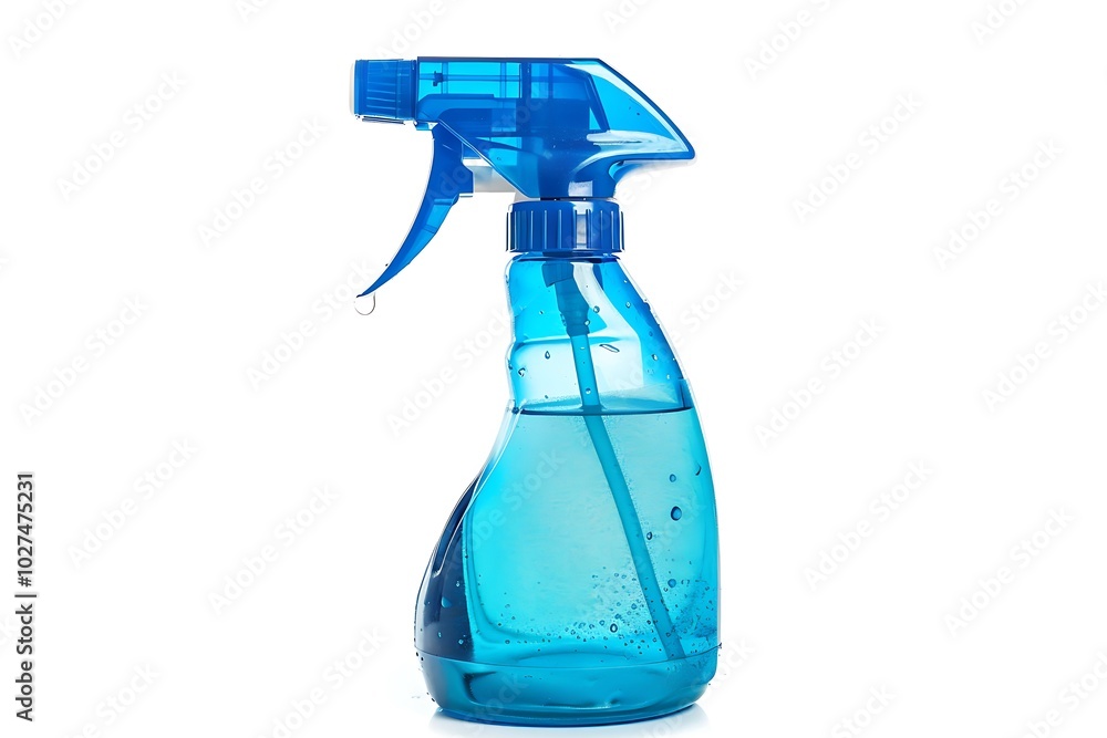 Blue detergent in a spray bottle isolated on white background Blue detergent in a spray bottle isolated on white background