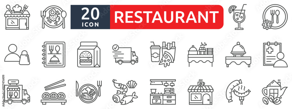 Restaurant icon set Restaurant icon set