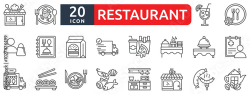 Restaurant icon set