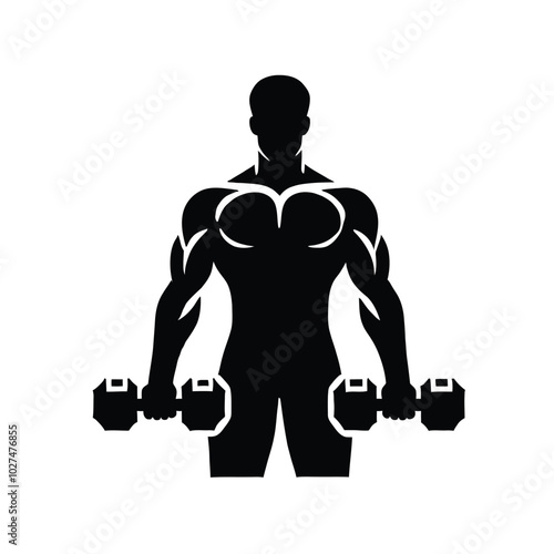 Silhouette of Person Lifting Dumbbells