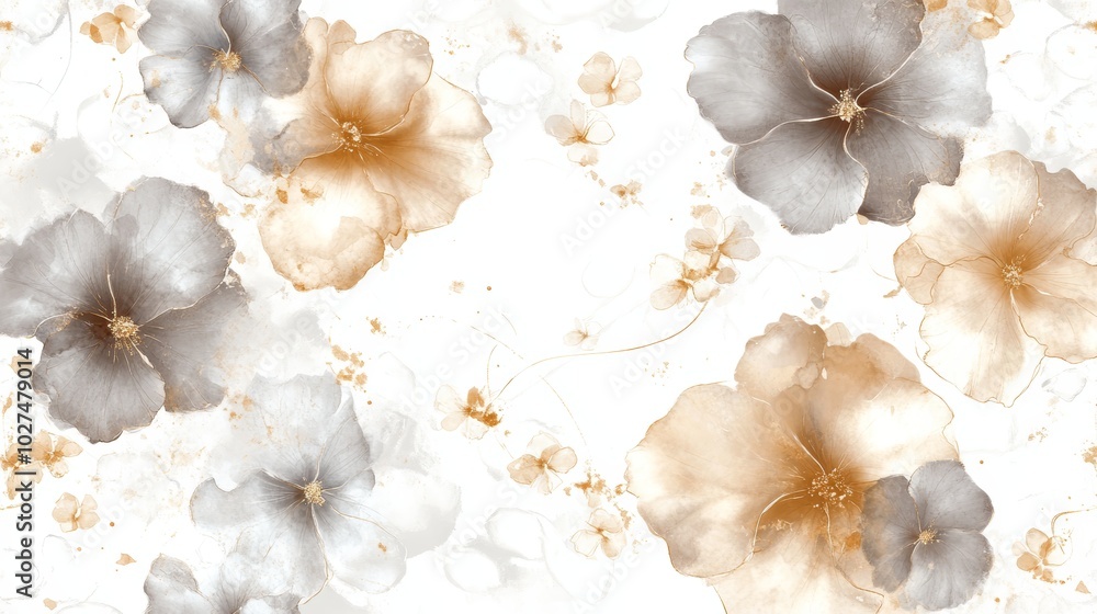White and gold floral wallpaper, elegant, classic floral pattern for home decor perfect for living rooms, bedrooms, and more White and gold floral wallpaper, elegant, classic floral pattern for home decor perfect for living rooms, bedrooms, and more