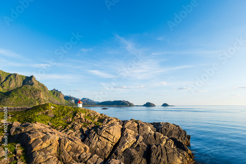 Andoya scenic natural landscape by sea on Andoya, Nordland, Norway photo