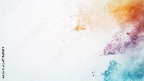 Colorful abstract smoke swirls on white background highresolution photography for graphic design & creative projects