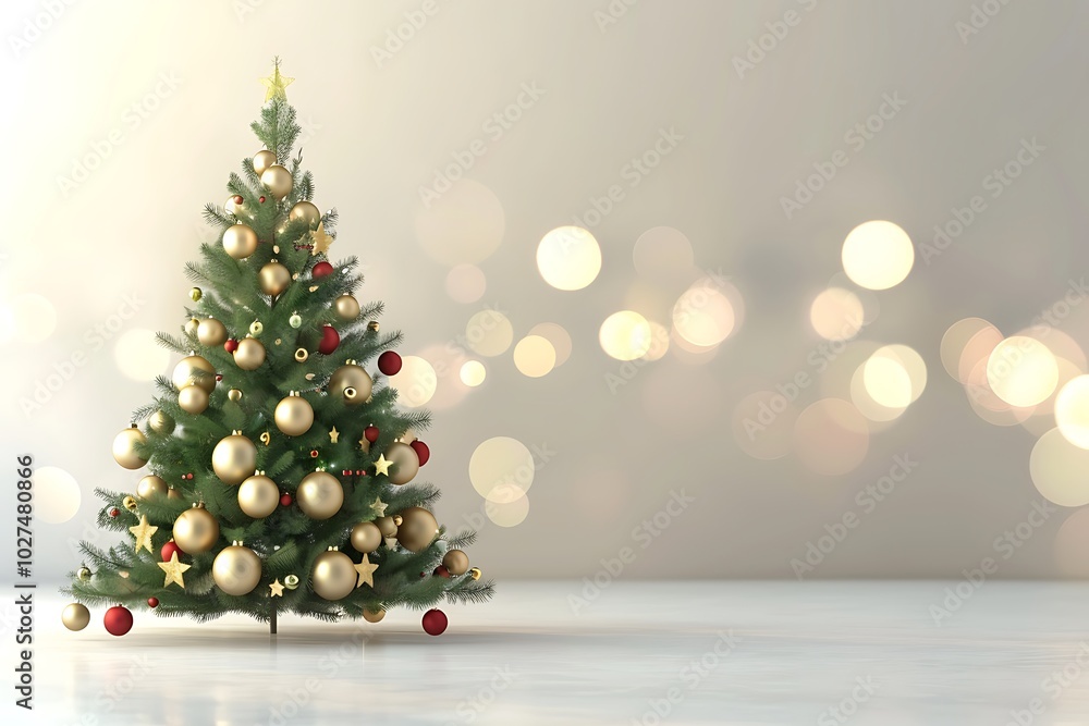 Elegant Christmas Tree with Golden Ornaments Elegant Christmas Tree with Golden Ornaments