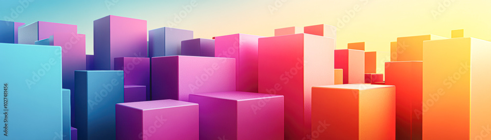 A colorful cityscape made of blocks of different colors A colorful cityscape made of blocks of different colors