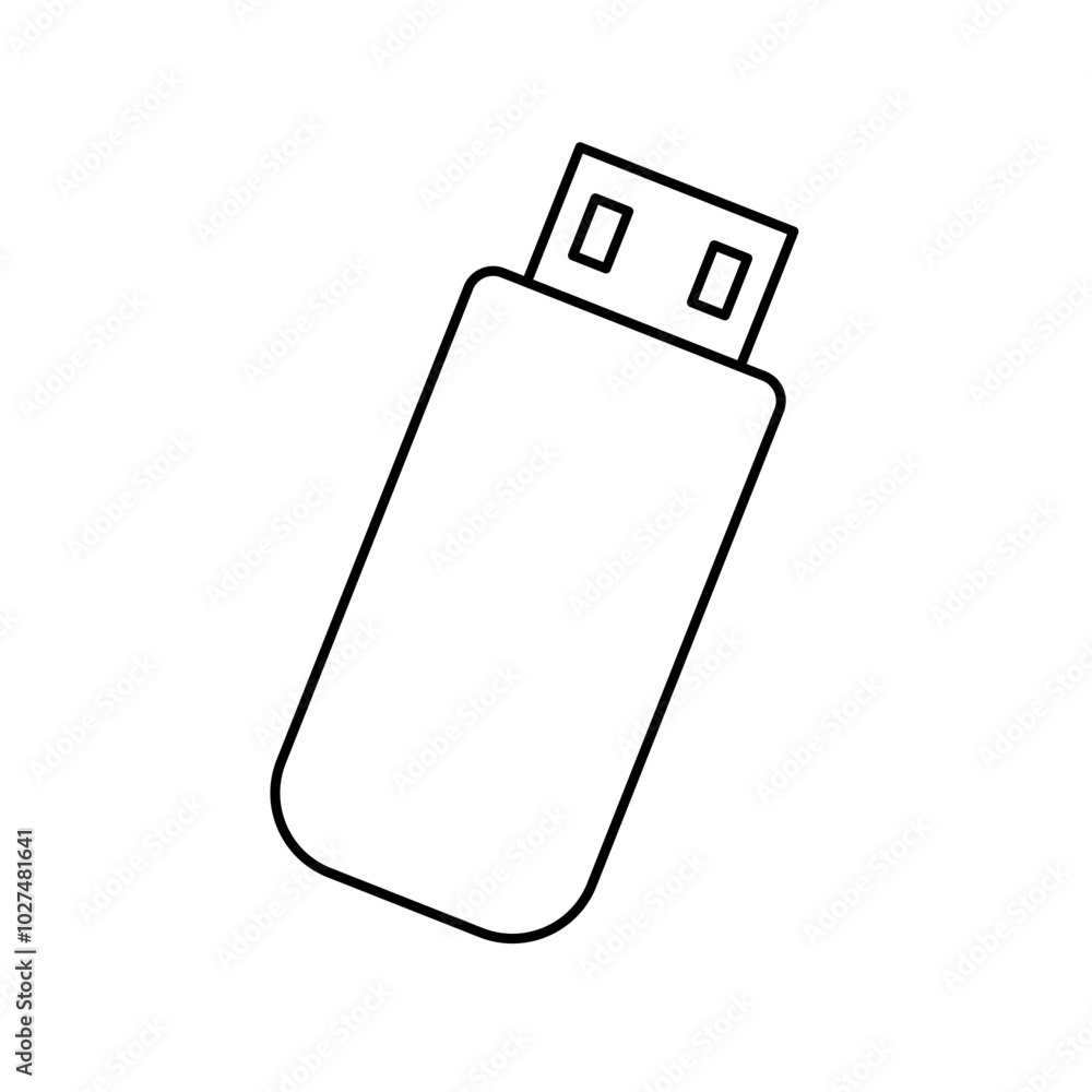 Vector usb flash drive vector icon, isolated on white Vector usb flash drive vector icon, isolated on white