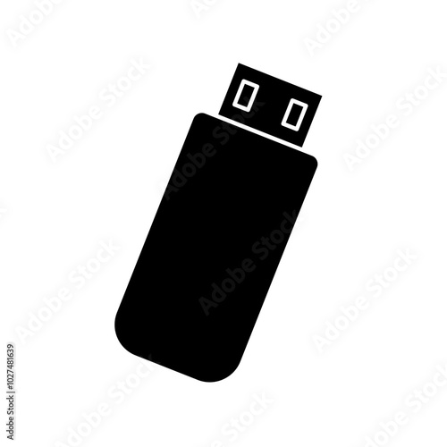 Vector usb flash drive vector icon, isolated on white
