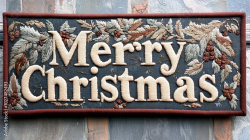 Rustic christmas sign on wooden wall festive holiday decoration for home decor