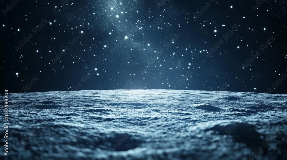 Serene Starry Night Over the Tranquil Ocean Serene Starry Night Over the Tranquil Ocean