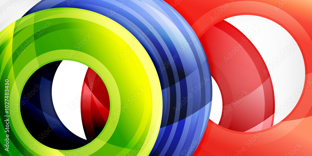 Bright colorful circles with light effects. Abstract background Bright colorful circles with light effects. Abstract background