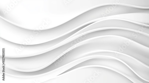 Wallpaper Mural Abstract white wavy background, flowing organic texture for modern design and presentations Torontodigital.ca