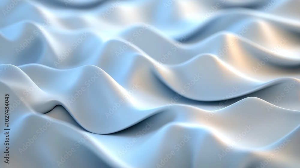 Fototapeta premium Abstract 3d wavy surface rendering, dynamic lines and form for modern futuristic designs