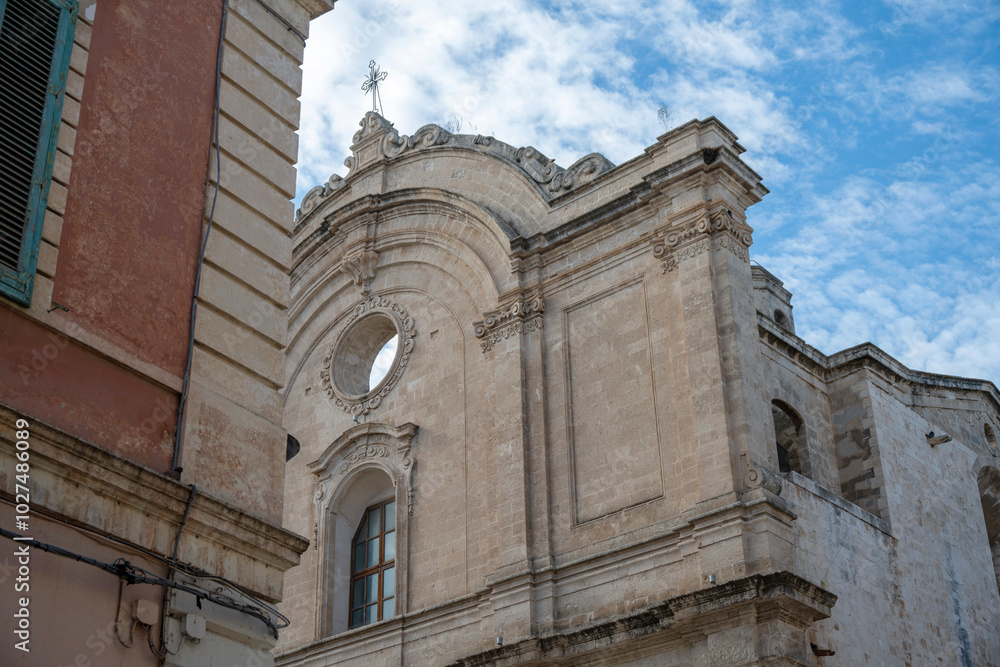 Historical monument in the center of Monopoli in Italy Historical monument in the center of Monopoli in Italy