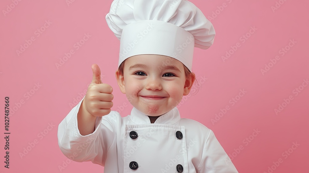 Cute Little Chef in Professional Attire Cute Little Chef in Professional Attire