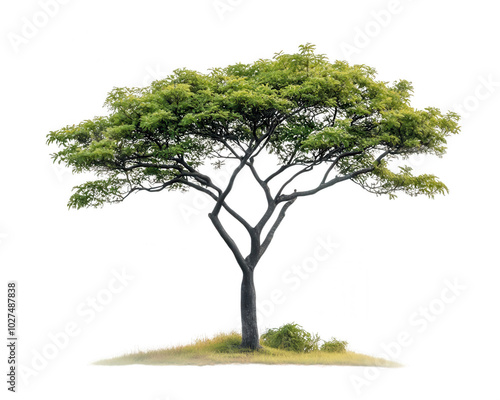African Acacia Tree Standing Tall in Resilient Savannah Landscape.
