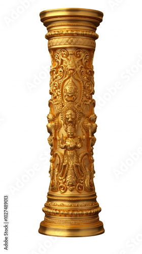 Golden Candelabra with Elegant Classical Ornamentation.