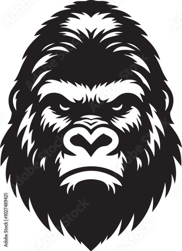 gorilla head silhouette vector photo