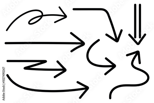 Hand drawn arrow vector set