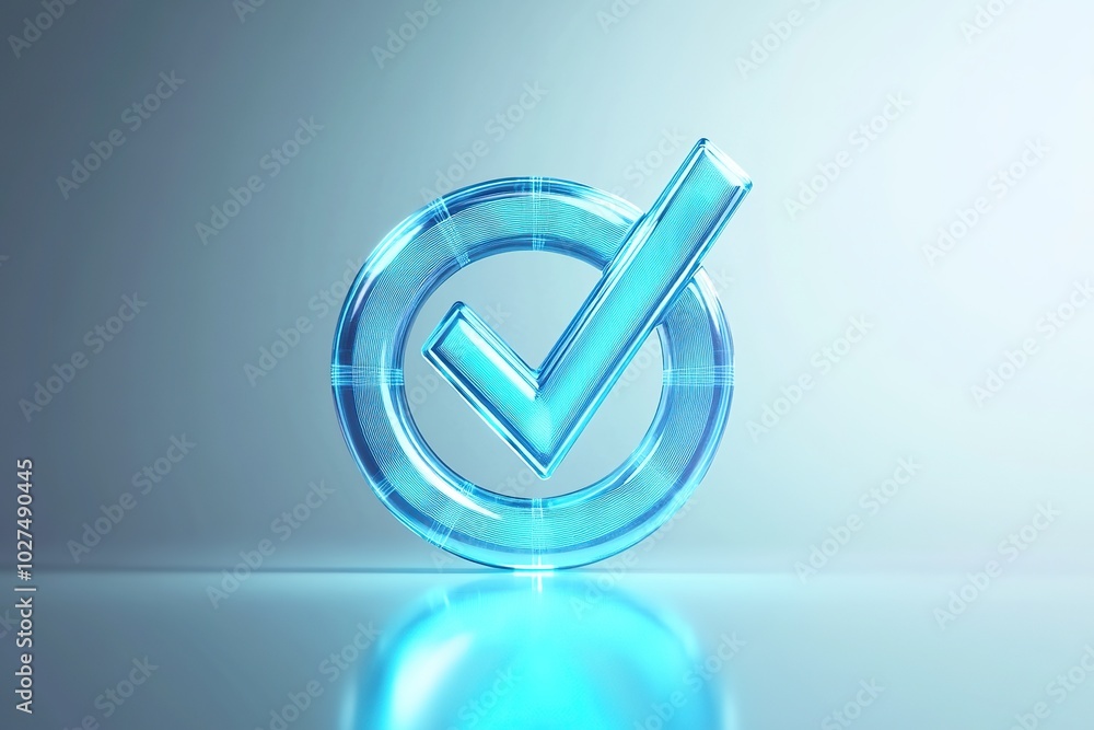 Illustration of digital check mark icon symbol Illustration of digital check mark icon symbol
