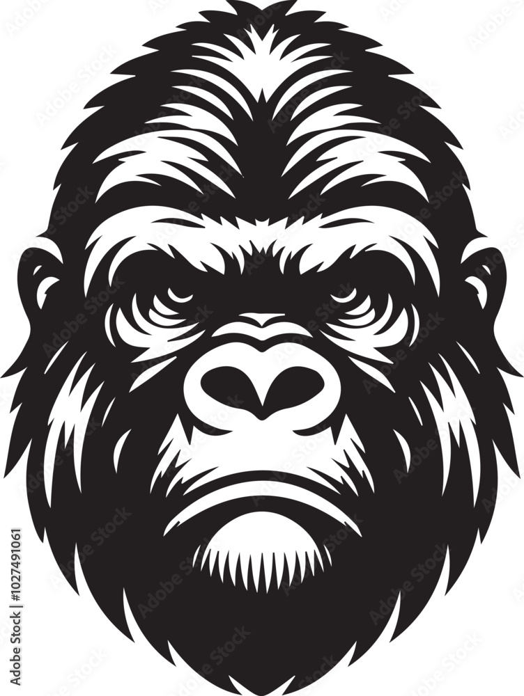 gorilla head silhouette vector gorilla head silhouette vector