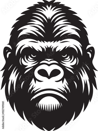 gorilla head silhouette vector photo