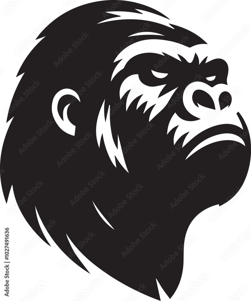 gorilla head silhouette vector gorilla head silhouette vector
