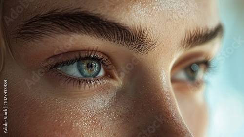 Close-up beauty treatments: Microdermabrasion technique on a model's face, capturing the precision and care of advanced beauty treatments photo