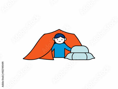 camping in the tent