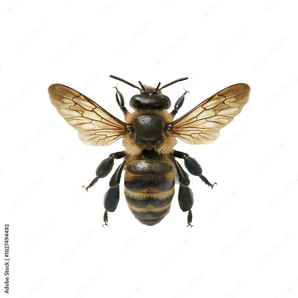 a bee is isolated on white background. a bee is isolated on white background.