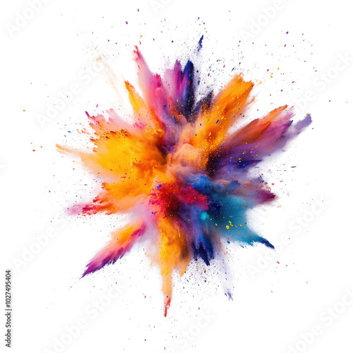 Vibrant Color Explosion in Mid-Burst Effect