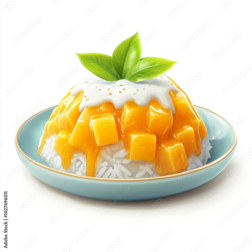 Traditional Thai Mango Sticky Rice Dessert Traditional Thai Mango Sticky Rice Dessert