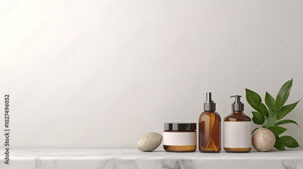 Natural Beauty Products on a Clean Surface Natural Beauty Products on a Clean Surface