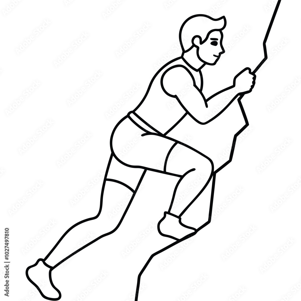 A man climbing outline vector art illustration A man climbing outline vector art illustration