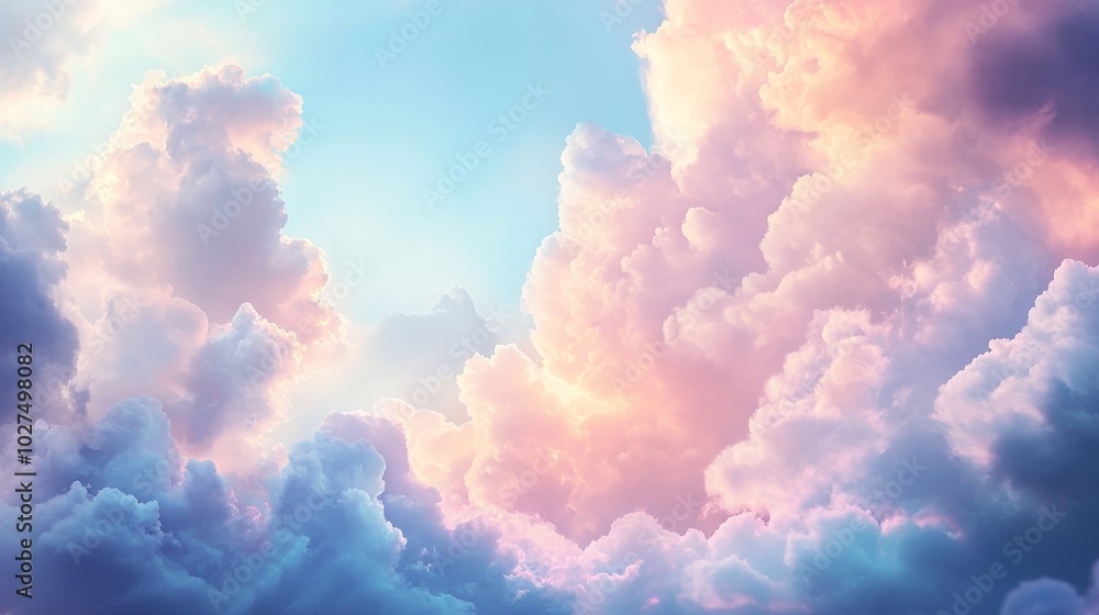Fototapeta premium Ethereal Cloudscape: Vibrant Skies at Dawn