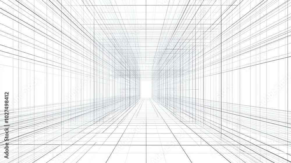 Horizontal and vertical lines forming a grid that organizes the space. Horizontal and vertical lines forming a grid that organizes the space.