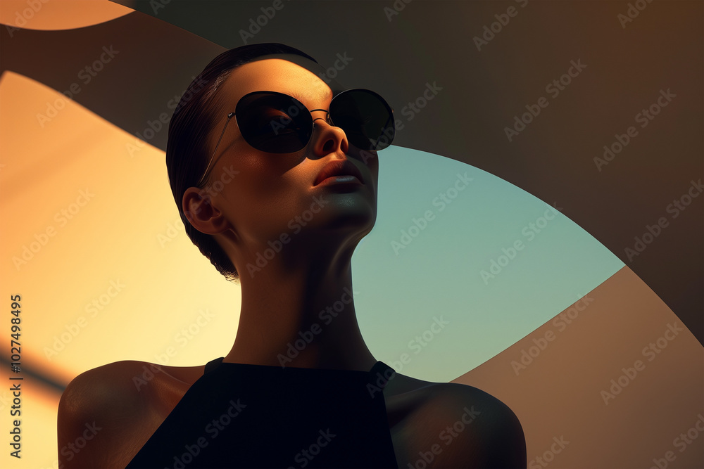 young fashion model 3d minimal background young fashion model 3d minimal background