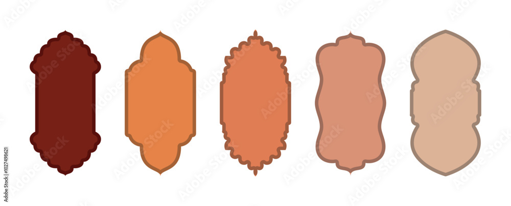 Islamic arch and window vector set in Arabian, Moroccan styles. Mosque door frames for Ramadan Kareem, Eid Mubarak. Editable shapes for social media design labels. Transparent background, flat design Islamic arch and window vector set in Arabian, Moroccan styles. Mosque door frames for Ramadan Kareem, Eid Mubarak. Editable shapes for social media design labels. Transparent background, flat design