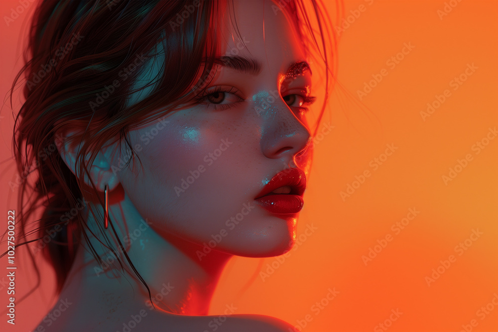 young fashion model 3d minimal background young fashion model 3d minimal background