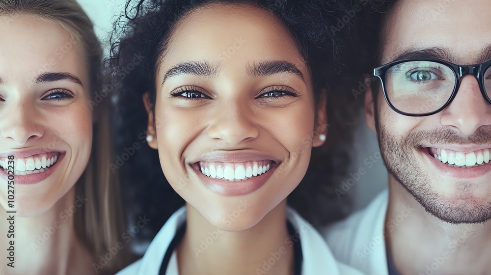 The smiling faces suggest a positive workplace culture within the medical field. The smiling faces suggest a positive workplace culture within the medical field.