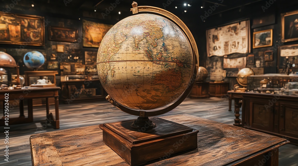 Fototapeta premium The spherical globe suggests endless possibilities for exploration and discovery.