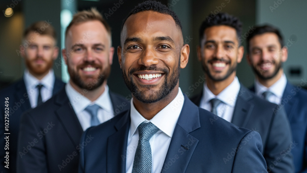 Diverse Professional Team in Corporate Setting: Ideal for Business Leadership, Workplace Diversity, and Teamwork Concepts Diverse Professional Team in Corporate Setting: Ideal for Business Leadership, Workplace Diversity, and Teamwork Concepts