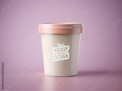 Empty Ice Cream Jar Mockup  Clean Glass Container